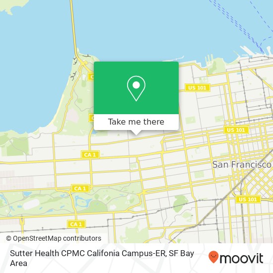 Mapa de Sutter Health CPMC Califonia Campus-ER