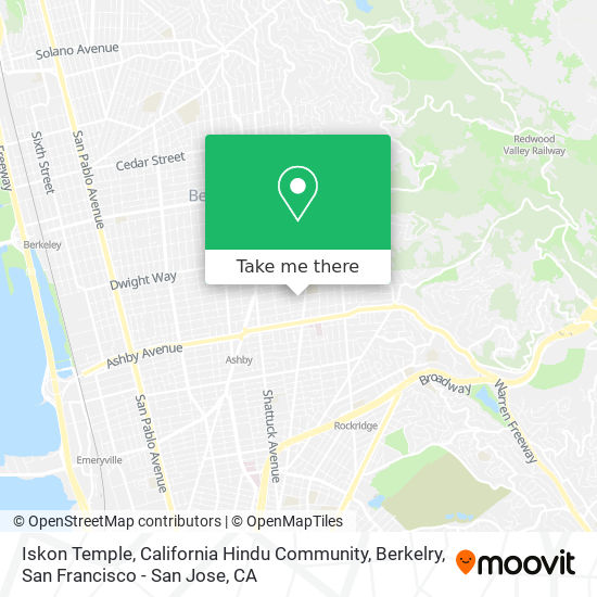 Iskon Temple, California Hindu Community, Berkelry map