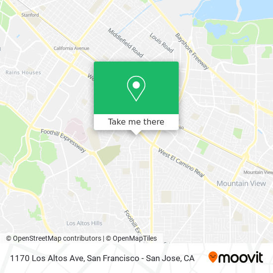 Mapa de 1170 Los Altos Ave