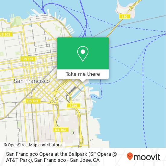 Mapa de San Francisco Opera at the Ballpark (SF Opera @ AT&T Park)