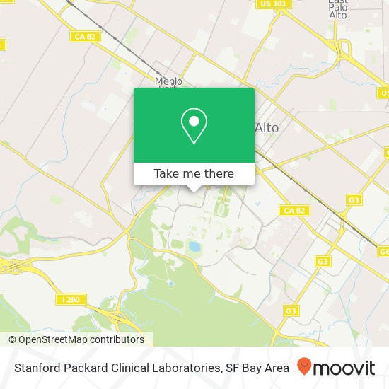 Mapa de Stanford Packard Clinical Laboratories