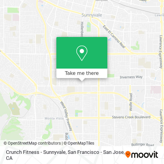 Crunch Fitness - Sunnyvale map