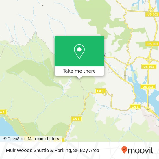 Muir Woods Shuttle & Parking map