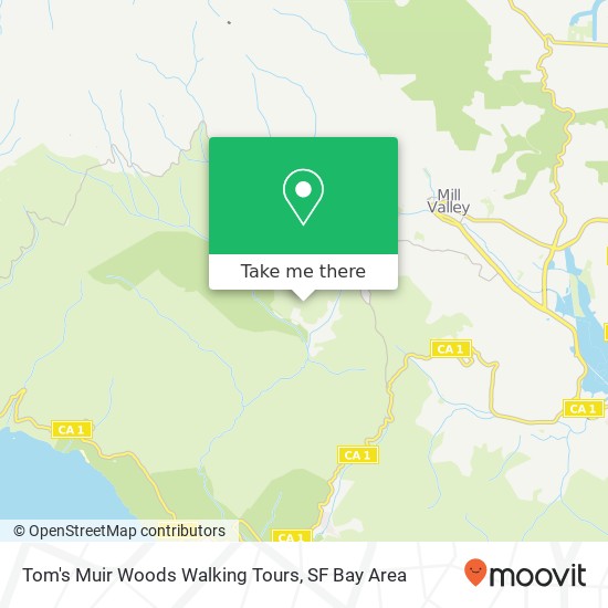 Mapa de Tom's Muir Woods Walking Tours