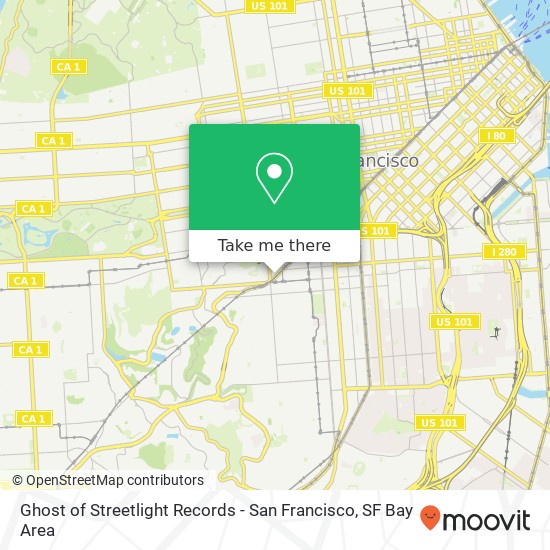 Mapa de Ghost of Streetlight Records - San Francisco