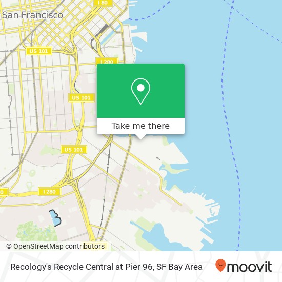 Recology's Recycle Central at Pier 96 map