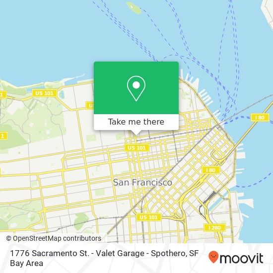 Mapa de 1776 Sacramento St. - Valet Garage - Spothero