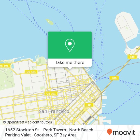 1652 Stockton St. - Park Tavern - North Beach Parking Valet - Spothero map