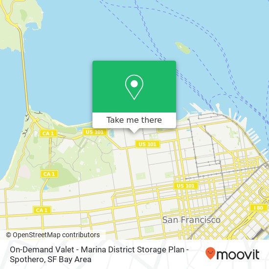 On-Demand Valet - Marina District Storage Plan - Spothero map