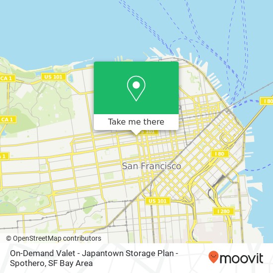 Mapa de On-Demand Valet - Japantown Storage Plan - Spothero
