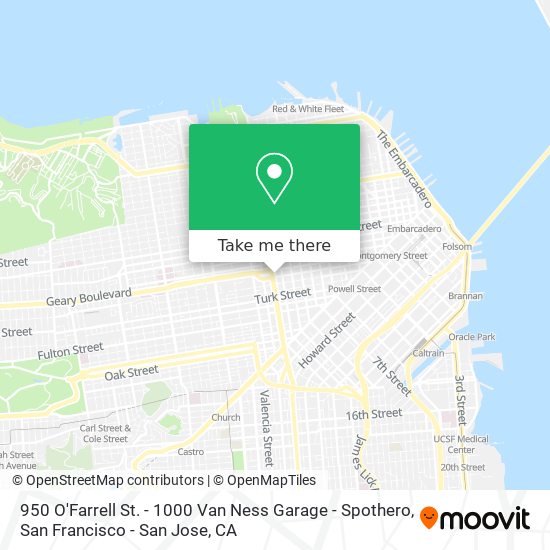 Mapa de 950 O'Farrell St. - 1000 Van Ness Garage - Spothero