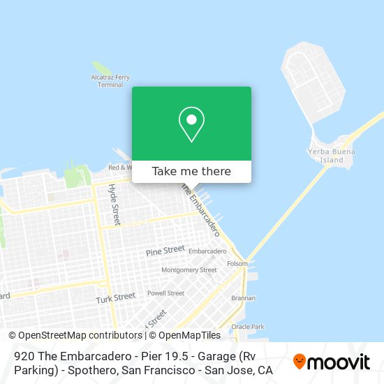 Mapa de 920 The Embarcadero - Pier 19.5 - Garage (Rv Parking) - Spothero