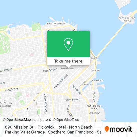 Mapa de 890 Mission St. - Pickwick Hotel - North Beach Parking Valet Garage - Spothero