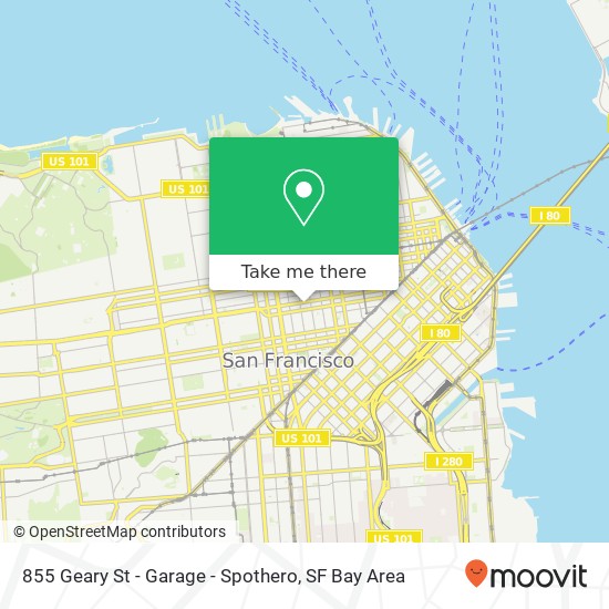 855 Geary St - Garage - Spothero map