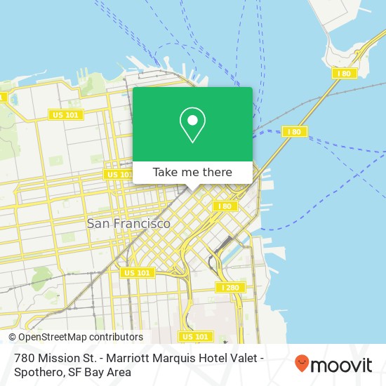 Mapa de 780 Mission St. - Marriott Marquis Hotel Valet - Spothero