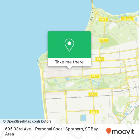 Mapa de 695 33rd Ave. - Personal Spot - Spothero