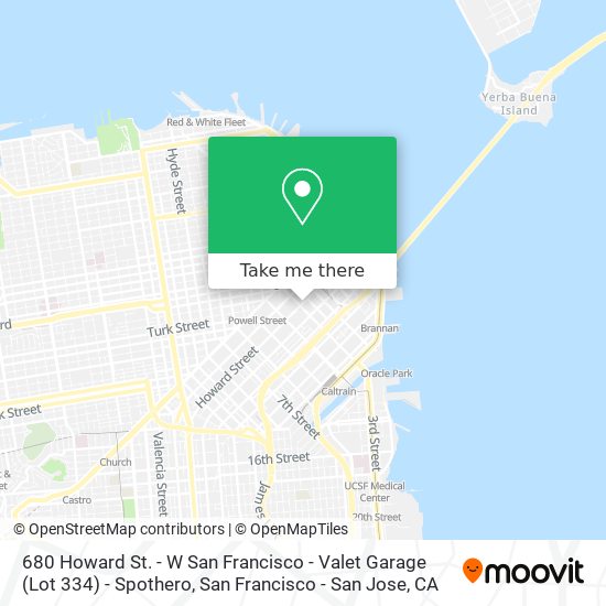 680 Howard St. - W San Francisco - Valet Garage (Lot 334) - Spothero map