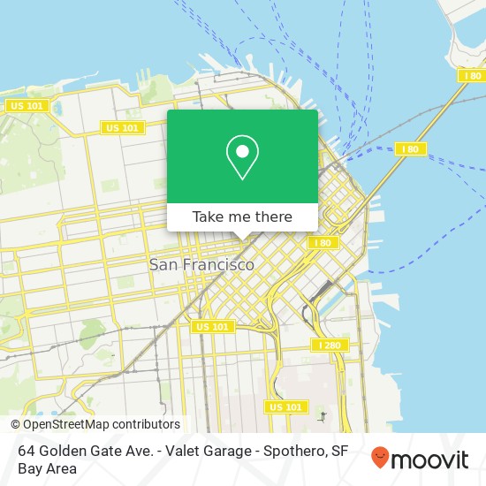 Mapa de 64 Golden Gate Ave. - Valet Garage - Spothero