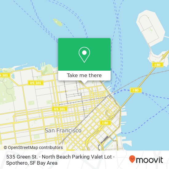 Mapa de 535 Green St. - North Beach Parking Valet Lot - Spothero