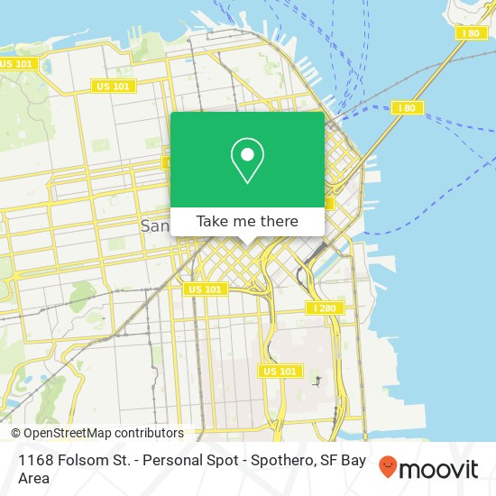 Mapa de 1168 Folsom St. - Personal Spot - Spothero