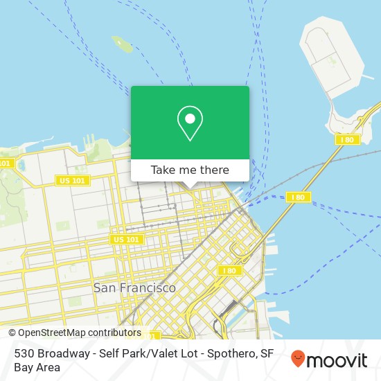 Mapa de 530 Broadway - Self Park / Valet Lot - Spothero