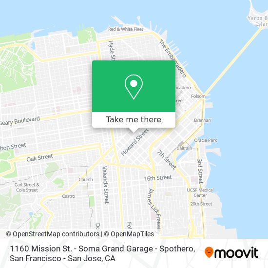 1160 Mission St. - Soma Grand Garage - Spothero map