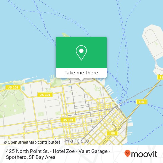 Mapa de 425 North Point St. - Hotel Zoe - Valet Garage - Spothero