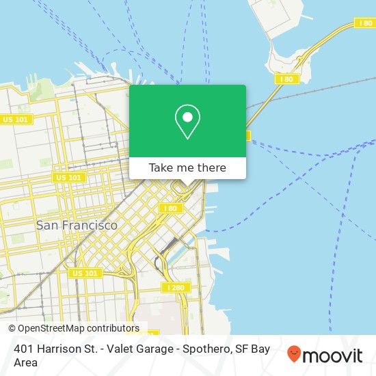 Mapa de 401 Harrison St. - Valet Garage - Spothero