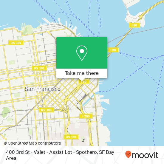 400 3rd St - Valet - Assist Lot - Spothero map