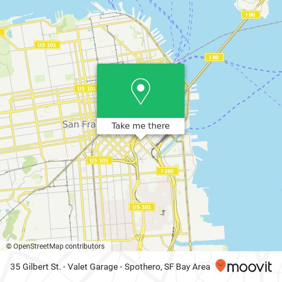 Mapa de 35 Gilbert St. - Valet Garage - Spothero