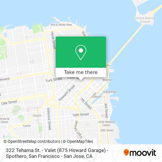 Mapa de 322 Tehama St. - Valet (875 Howard Garage) - Spothero