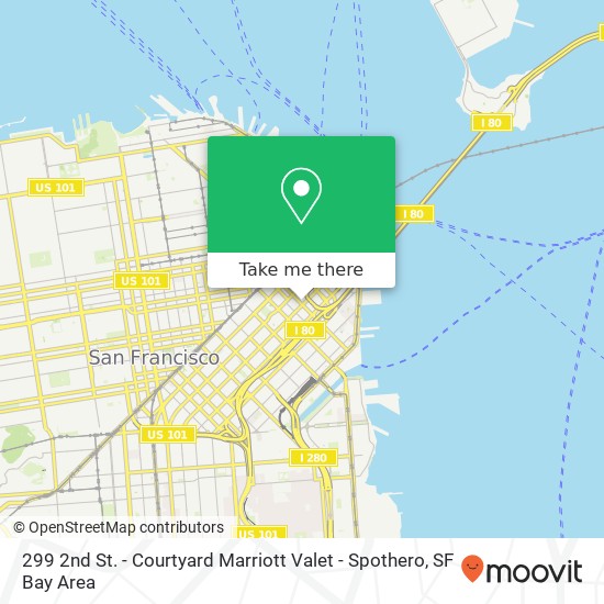 Mapa de 299 2nd St. - Courtyard Marriott Valet - Spothero