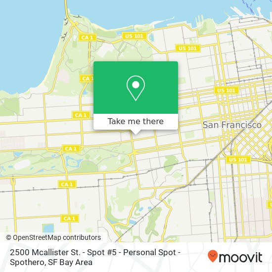 2500 Mcallister St. - Spot #5 - Personal Spot - Spothero map