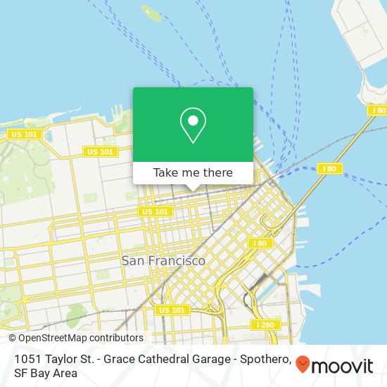 Mapa de 1051 Taylor St. - Grace Cathedral Garage - Spothero
