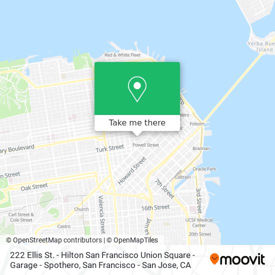 222 Ellis St. - Hilton San Francisco Union Square - Garage - Spothero map