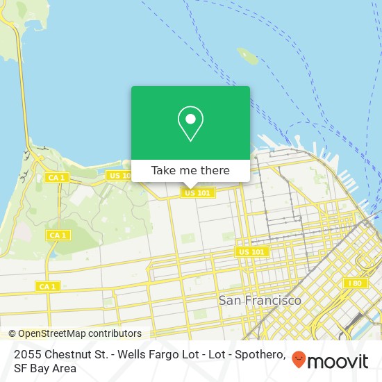 2055 Chestnut St. - Wells Fargo Lot - Lot - Spothero map
