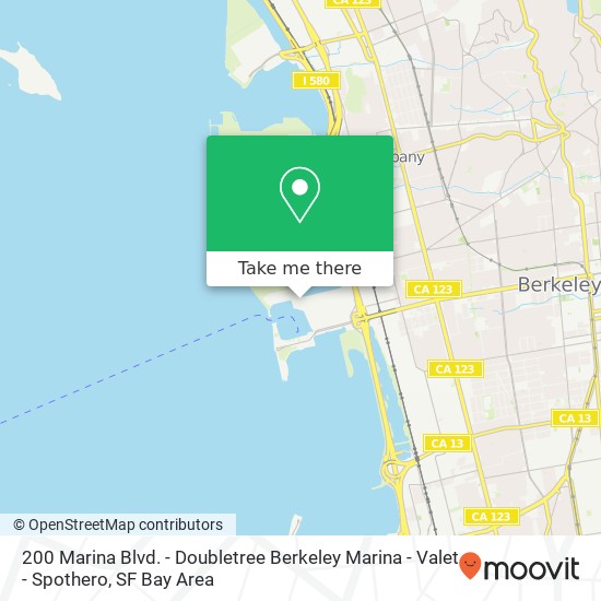 Mapa de 200 Marina Blvd. - Doubletree Berkeley Marina - Valet - Spothero