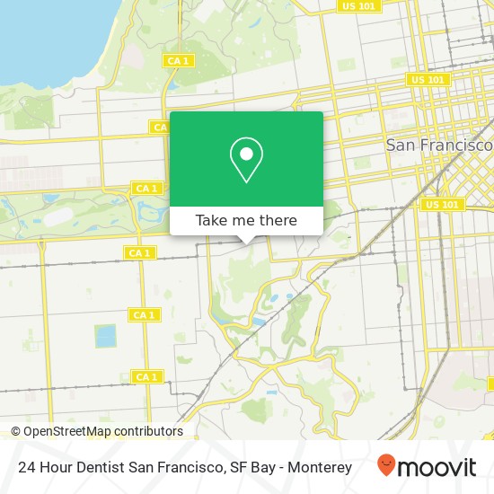 Mapa de 24 Hour Dentist San Francisco