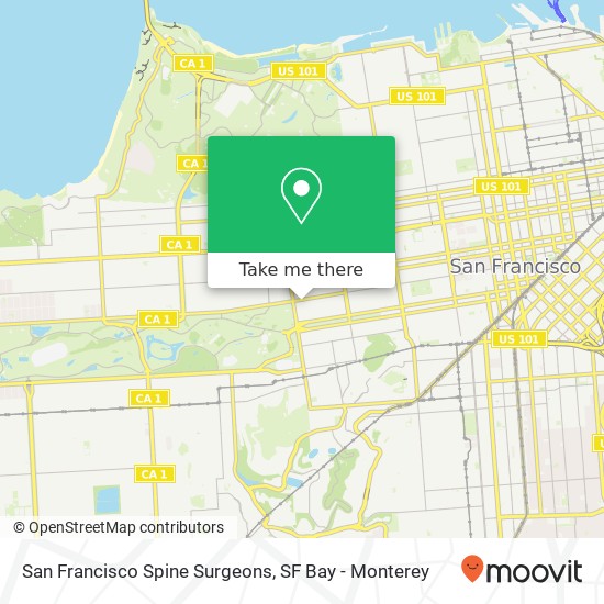Mapa de San Francisco Spine Surgeons