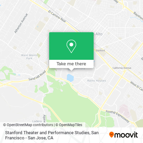 Mapa de Stanford Theater and Performance Studies