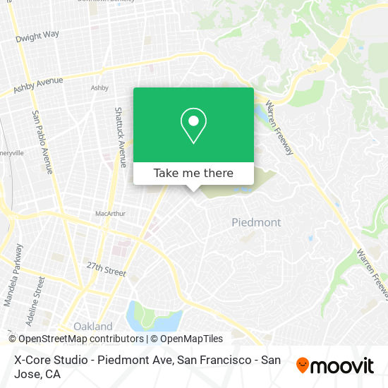 X-Core Studio - Piedmont Ave map