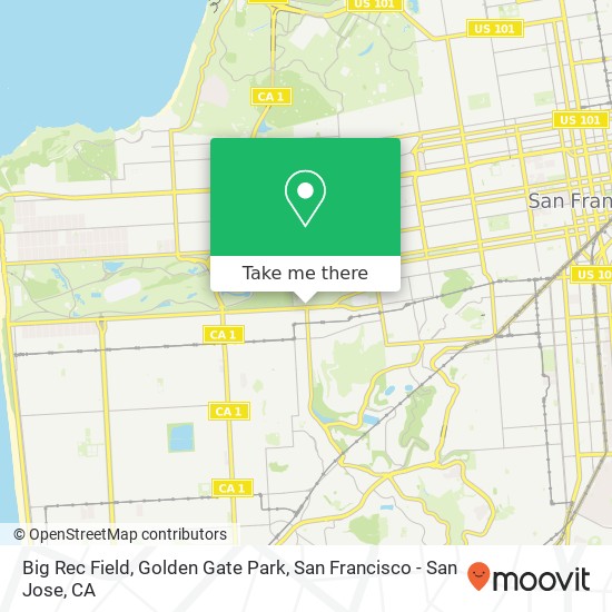 Big Rec Field, Golden Gate Park map