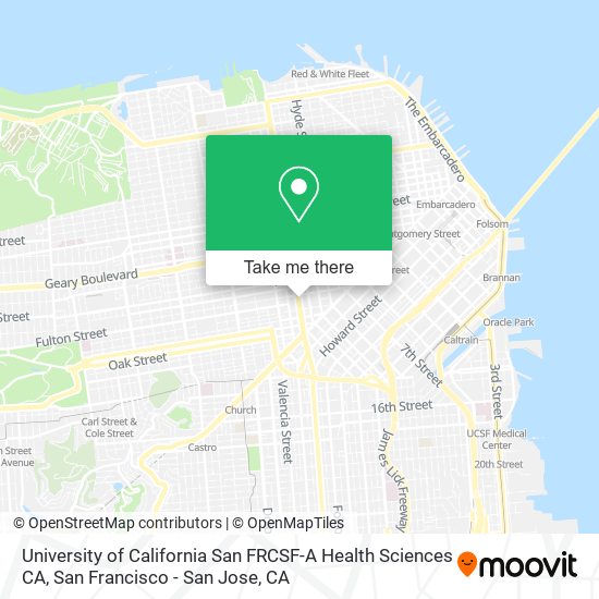 Mapa de University of California San FRCSF-A Health Sciences CA