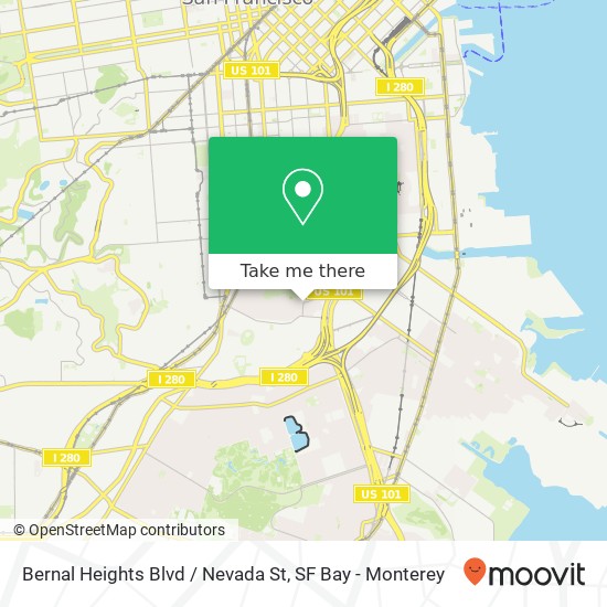 Mapa de Bernal Heights Blvd / Nevada St