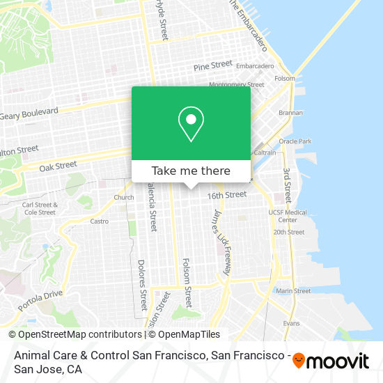 Animal Care & Control San Francisco map