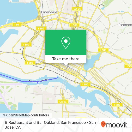 B Restaurant and Bar Oakland map