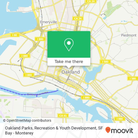 Oakland Parks, Recreation & Youth Development map
