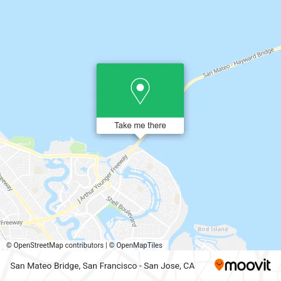 San Mateo Bridge map