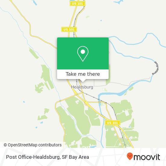 Post Office-Healdsburg map