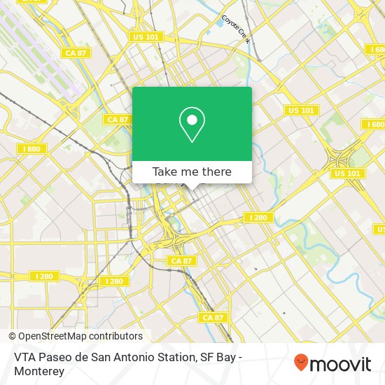 Mapa de VTA Paseo de San Antonio Station